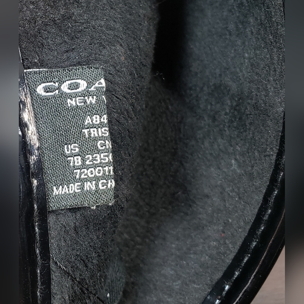 COACH Black Jacquard Rubber Rain Boots Women Size 7 - Picture 8 of 8